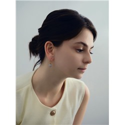 Серьги со стразами «Шамбала» сияние, белые в золоте