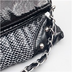 Sunflower Сумочка-клатч трансформер женский вечерний 053, лаковая кожа, черный