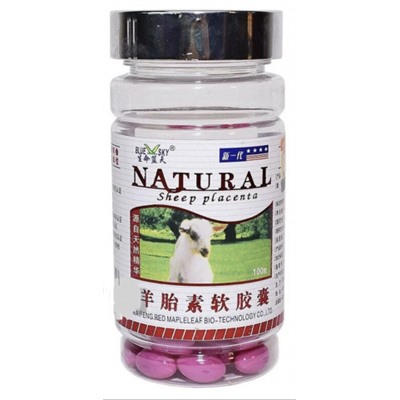"Овечья плацента" (Sheep placenta) для красоты и молодости Natural около 100 кап х 500 мг