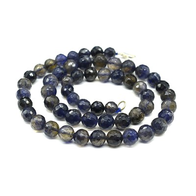 Бусы с природным иолитом в ювелирной огранке, 48см, 42,4г