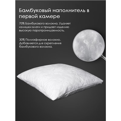 Подушка бамбук, х/ф тк поплин ДВОЙНАЯ Реноме