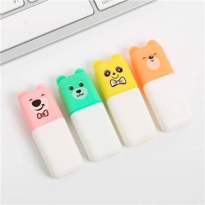 Текстовыделитель, набор из 4 шт., мини, Fantastic pandastic, МИКС