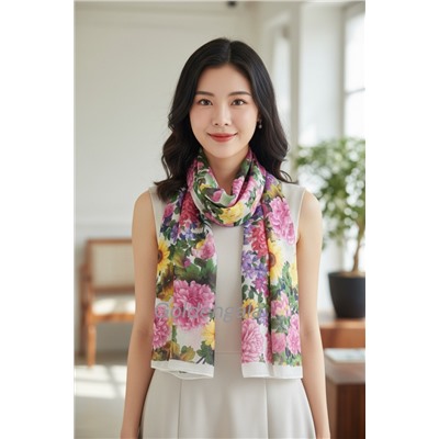 Шарф шифоновый с цветочным принтом Арт 0981/6