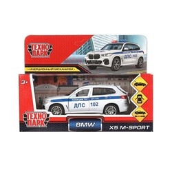 Машина металл BMW X5 M-SPORT ПОЛИЦИЯ 12 см, двери, баг 319005