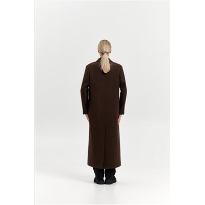 Пальто женское демисезонное 26830 (шоколад/рубчик)