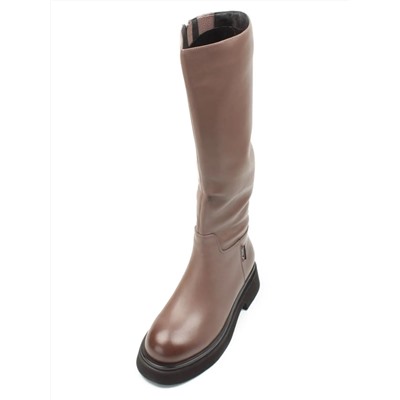 02-FG678-2BM BROWN Сапоги зимние женские (натуральная кожа, натуральный мех (еврозима))