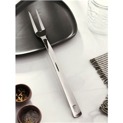 Вилка для мяса Доляна Everyday, h=37×3 см, толщина 3 мм, нержавеющая сталь, серебристая