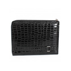 Папка натуральная кожа Croco-1304,  2отд,  2 отд,  8внут карм,  черный крокодил (200)  232974