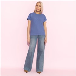 Футболка из фактурного трикотажа, Искусство строить глазки (синий)