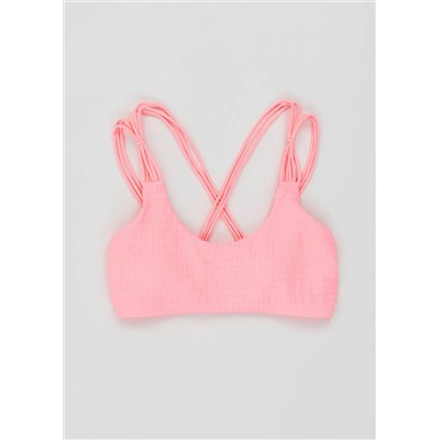 Shirred Multi Strap Crop Bikini Top