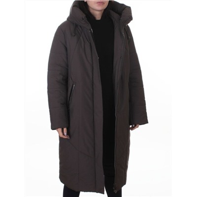 A615 DK. GRAY Пальто зимнее женское (верблюжья шерсть, 120 гр. холлофайбер)