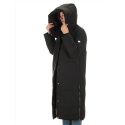 22373 BLACK Пальто зимнее женское облегченное (150 гр. холлофайбера)