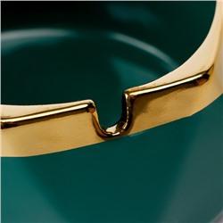 Пепельница для дома «Ривей», для сигарет и стиков, 10×5 см, бирюзовая