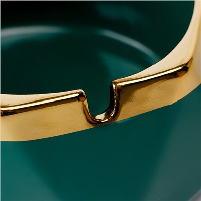 Пепельница для дома «Ривей», для сигарет и стиков, 10×5 см, бирюзовая