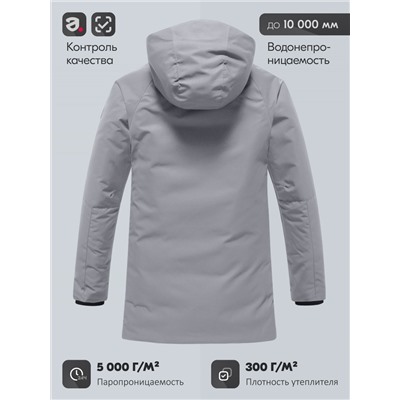 Парка зимняя мужская с капюшоном серого цвета 9533-1Sr