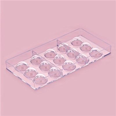 Форма для конфет и шоколада KONFINETTA «Полусфера», 28×14 см, 15 ячеек, прозрачная