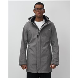 Парка спортивная мужская с капюшоном softshell серого цвета 9565Sr