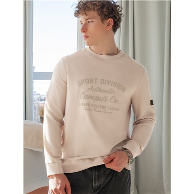 Свитшот из фактурного хлопка с авторским принтом