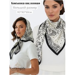 Косынка шелковая с принтом Арт 25183/009