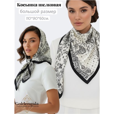 Косынка шелковая с принтом Арт 25183/009