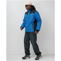 Горнолыжная куртка мужская зимняя голубого цвета 7611Gl