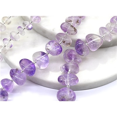 Бусы из Аметиста светлого (Ватиха) галтовка, 62см, 69г