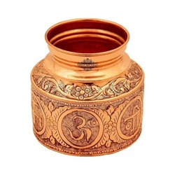 Медный калаш для Пуджи (1550 мл), Pure Copper Pooja Kalash Lota, произв. Indian Art Villa