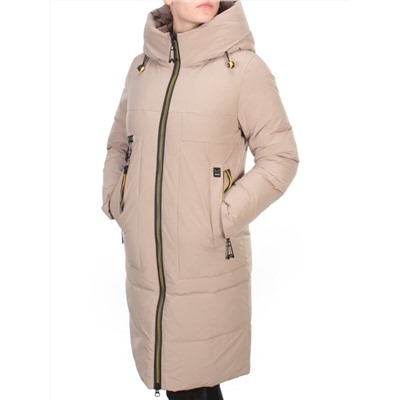 888 BEIGE Пальто зимнее женское VINVELLA (200 гр. холлофайбер)