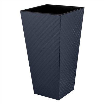 Горшок для цветов InGreen Manhattan CUBE 300х300х564 мм 34 л c дренажной вставкой IG671410026 вулканический серый