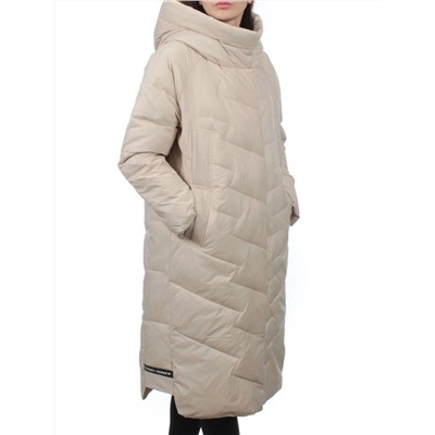 3066 BEIGE Пуховик зимний женский (80% пух, 20% перо)