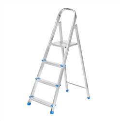 Стремянка, 4 ступени, стальная, оцинкованная Сибртех