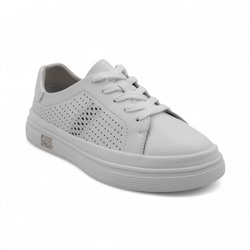 Кроссовки из натуральной кожи А5656-1 белые