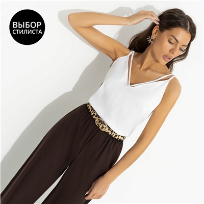 Топ из шелка, Создана для поцелуев (белая)