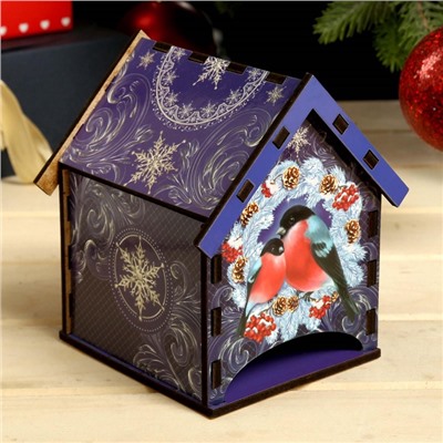 Чайный домик новогодний «Снегири», 10.5×9.5×12 см