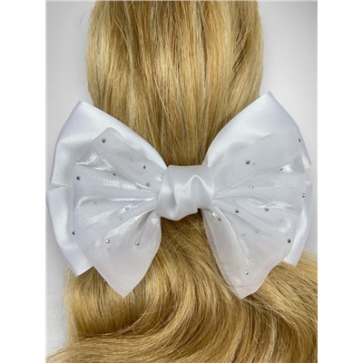 Бантик на эластичной резинке белый 6 шт Арт 6