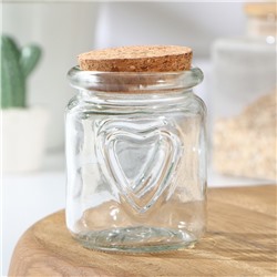 Банка для сыпучих Доляна «Парфе», 150 мл, 6×7.5 см, с пробковой крышкой, стекло, прозрачная