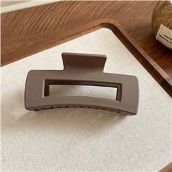 Заколка-краб для волос матовый Коричневый ПРЯМОУГОЛЬНЫЙ 8 см.