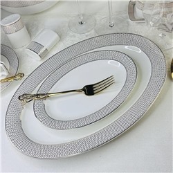 145-543 Овальное блюдо 35,5см СЕВИЛЬЯ в под.уп.(х10)Костяной фарфор