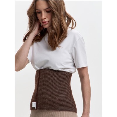 Пояс эластичный согревающий «Зима+Лето» из верблюжьей шерсти и хлопка на липучке