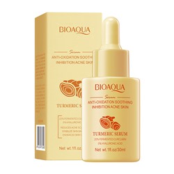 Сыворотка для лица антиоксидантная с куркумой против акнэ Bioaqua Turmeric Serum Anti-oxidation soothing ingibition acne skon, 30 мл