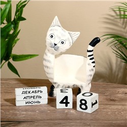 Вечный календарь «Кошечка», 15×22×6 см, дерево