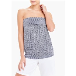Tile Print Gathered Bandeau Boob Tube