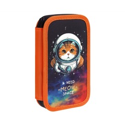 Пенал 2 отделения, 190*110 ArtSpace "Meow Space", ламинированный картон, софт-тач