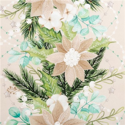 Дорожка на стол новогодняя Этель Beautiful Сhristmas 30×70 см, 100% хлопок, саржа 190 г/м², бежевая