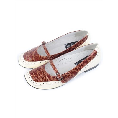 D10953C BEIGE/BROWN Туфли детские (натуральная кожа)