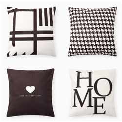 Чехол на подушку Этель "HOME" 4 шт, 40*40 см, велюр 100% п/э