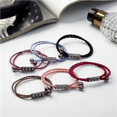 Резинки для волос «Делия», набор 6 шт., бусинки блеск, 5 см