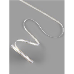 Лента атласная, с золотым люрексом, 6 мм, 23±1 м, белая №001