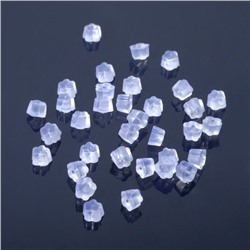 Заглушки для сережек, швенз, пусет силиконовые для швенз и пусет «Цветочки» (набор 10гр), 3*2,5мм, цвет прозрачный