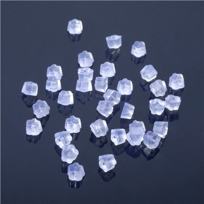 Заглушки для сережек, швенз, пусет силиконовые для швенз и пусет «Цветочки» (набор 10гр), 3*2,5мм, цвет прозрачный